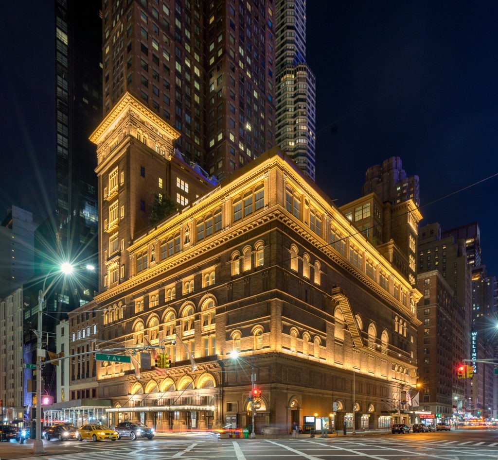 New York, USA on 5th Sept 2015: Carnegie Hall is a concert venue in Midtown Manhattan in New York City, Designed by architect William Burnet Tuthill and built by philanthropist Andrew Carnegie in 1891