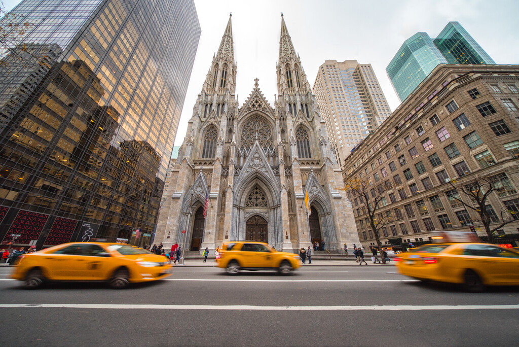 NEW YORK CITY - nov. 26: New York City landmark, St. Patrick's Cathedral on November 26, 2016. The cathedral is seat of the archbishop of the Roman Catholic Archdiocese of New York, and a parish 