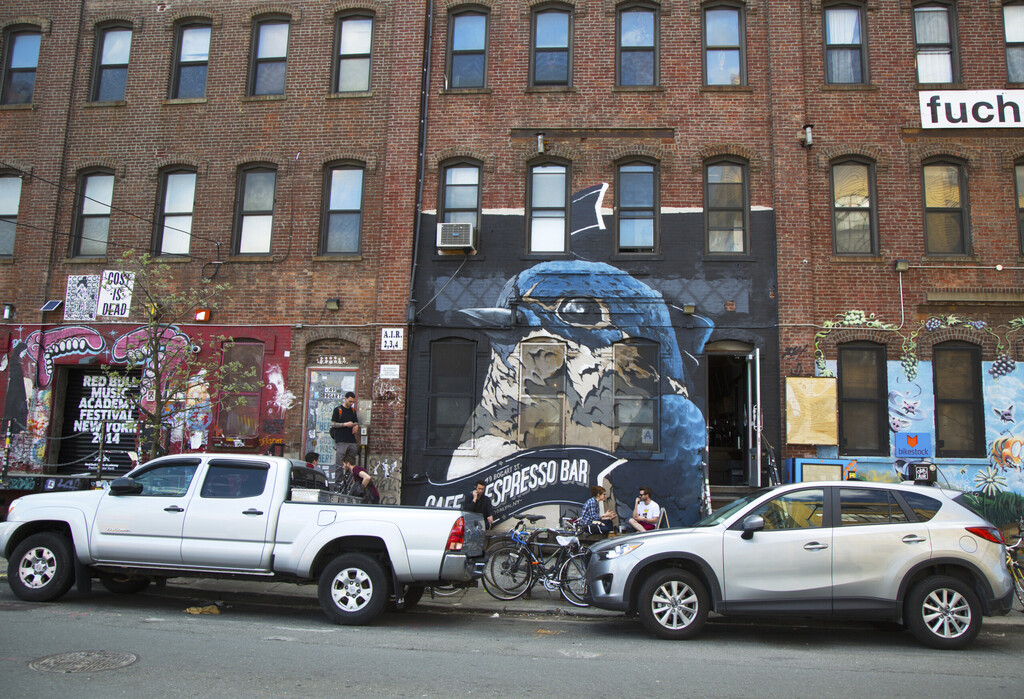 BROOKLYN, NY- MAY 1:Mural at East Williamsburg neighborhood in Brooklyn on May 1, 2014. Outdoor art gallery known as the Bushwick Collective has most diverse collection of street art in Brooklyn